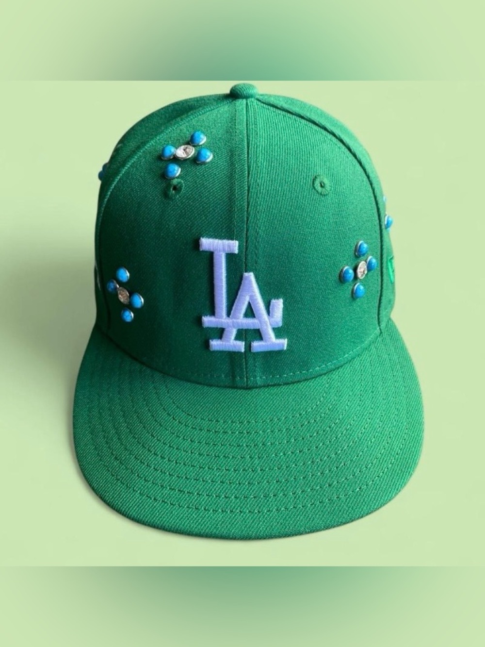 Nothing Grows Overnight customized LA Dodgers Fitted Baseball Cap Size 7 1/8